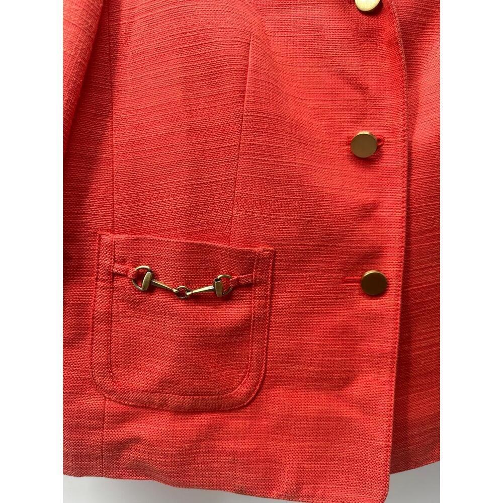 Talbots Red/Orange 3button Decorative Pocket Blaz… - image 4